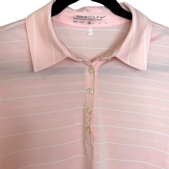 Nike Golf Pink & white striped collared sleeveless top Size Medium - Picture 4 of 12